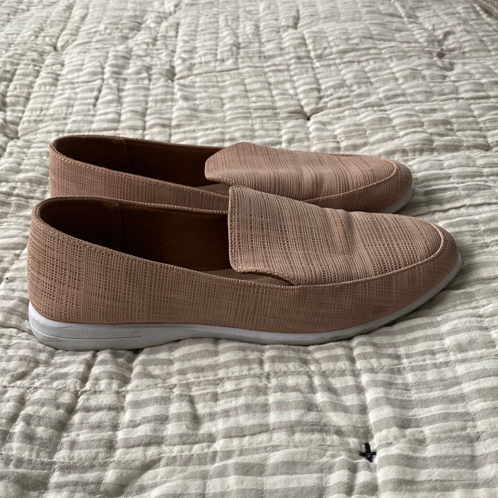 Blush pink slip ons